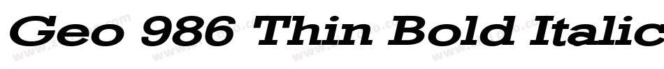 Geo 986 Thin Bold Italic字体转换